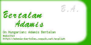 bertalan adamis business card